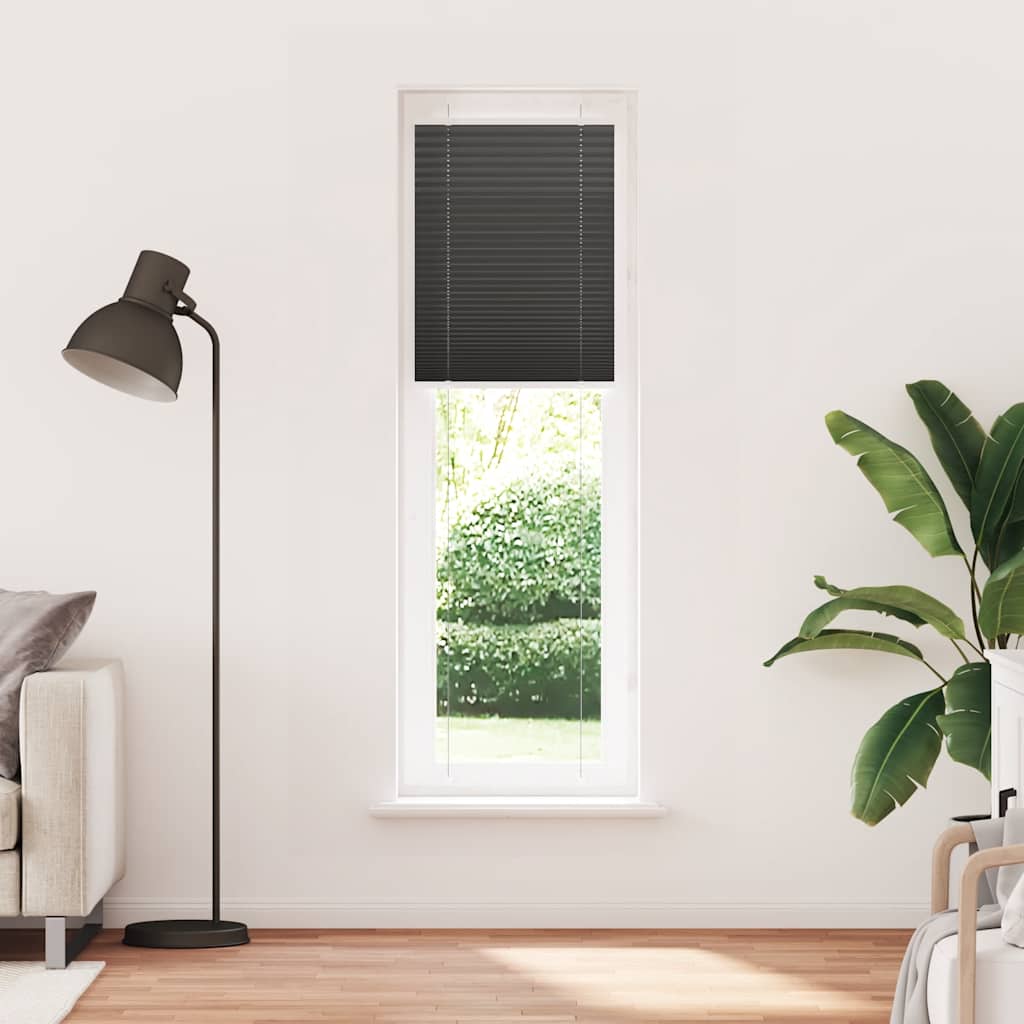 Plissee Schwarz 60x200 cm Stoffbreite 59,4 cm Polyester