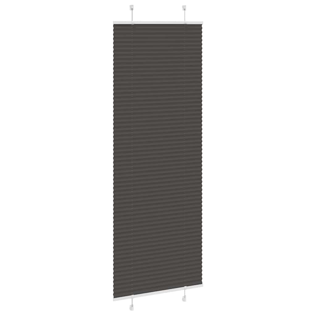 Plissee Schwarz 75x200 cm Stoffbreite 74,4 cm Polyester