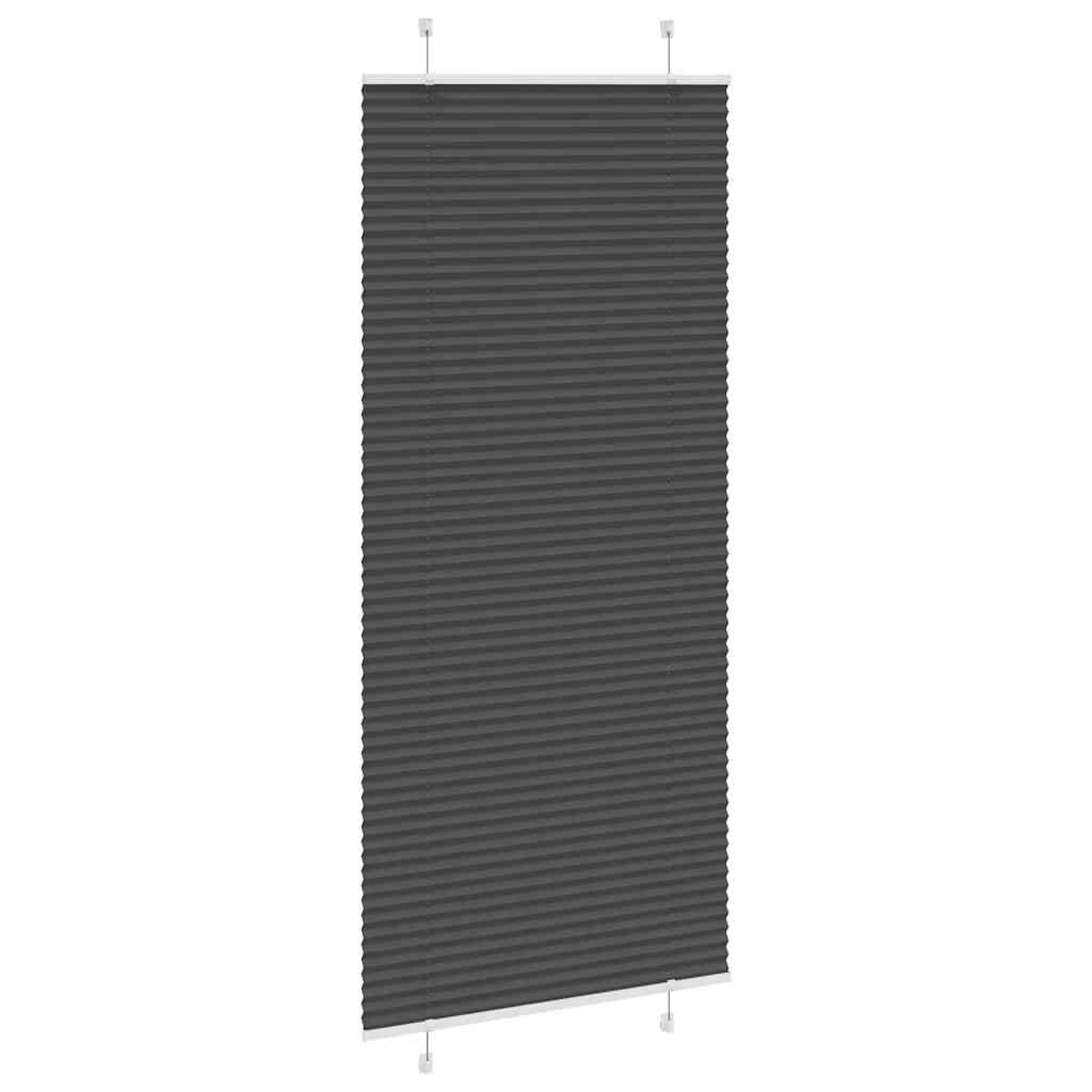 Plissee Schwarz 85x200 cm Stoffbreite 84,4 cm Polyester