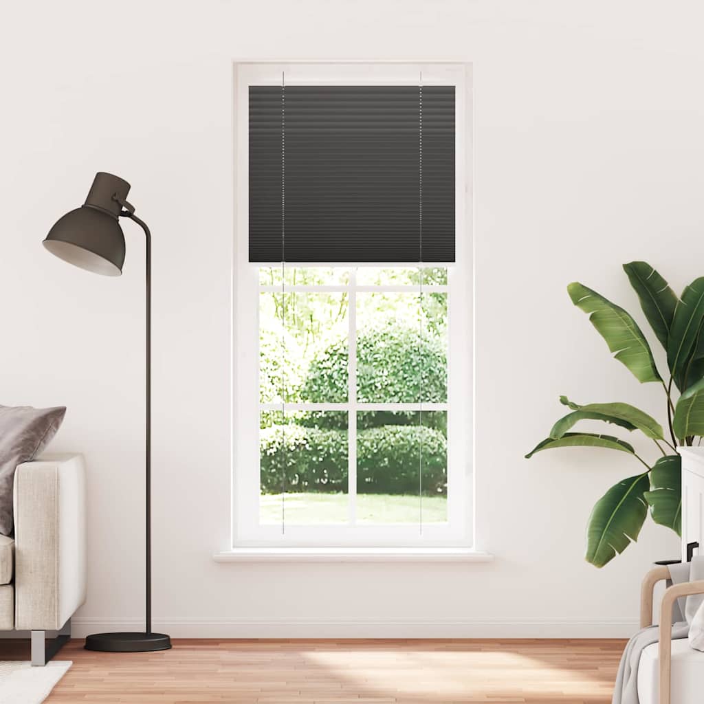 Plissee Schwarz 100x200 cm Stoffbreite 99,4 cm Polyester