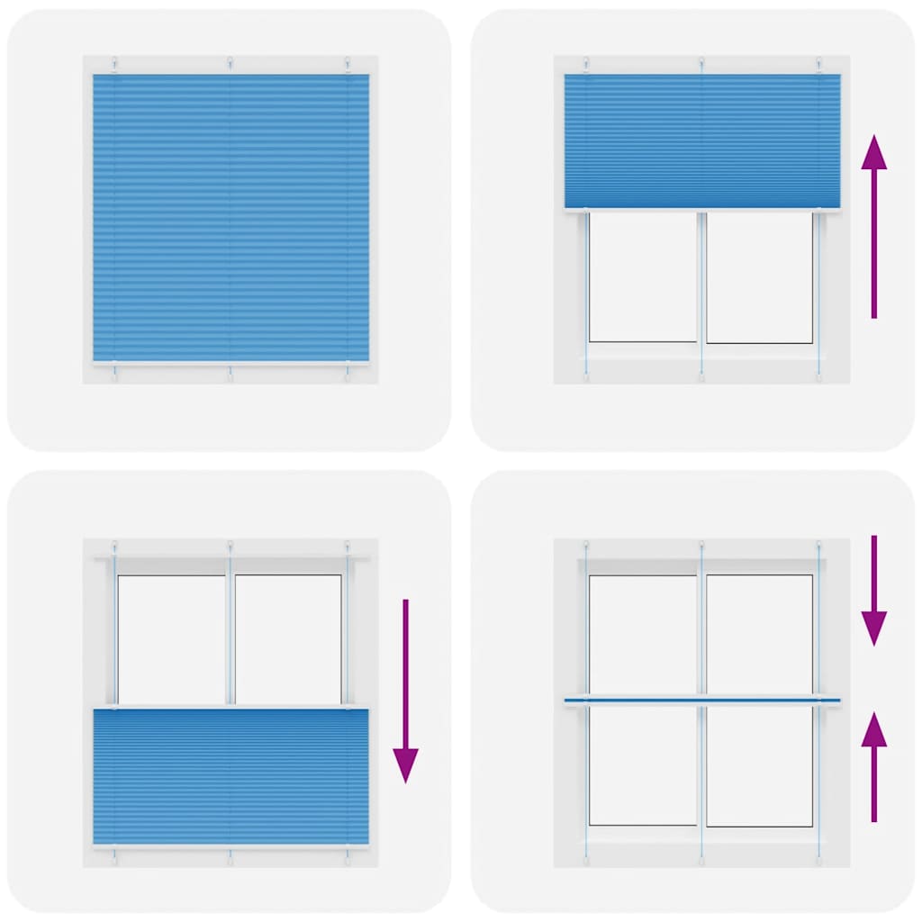 Plissee Blau 115x150 cm Stoffbreite 114,4 cm Polyester