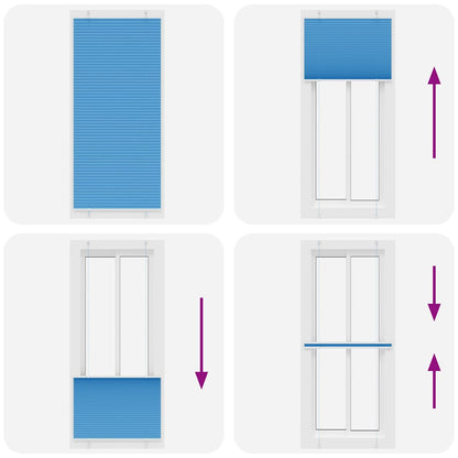 Plissee Blau 100x200 cm Stoffbreite 99,4 cm Polyester