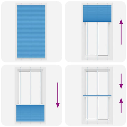 Plissee Blau 110x200 cm Stoffbreite 109,4 cm Polyester
