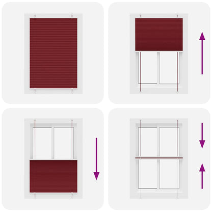 Plissee Bordeauxrot 90x150 cm Stoffbreite 89,4 cm Polyester