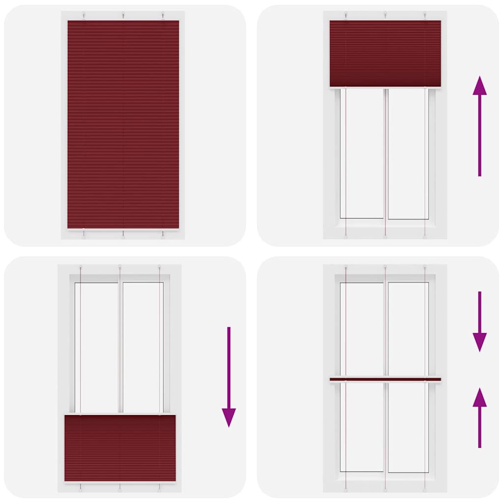 Plissee Bordeauxrot 105x200 cm Stoffbreite 104,4 cm Polyester