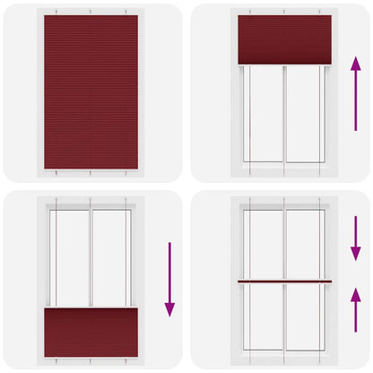 Plissee Bordeauxrot 120x200 cm Stoffbreite 119,4 cm Polyester