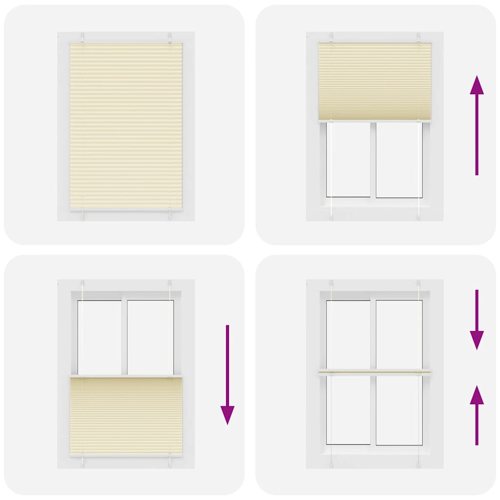 Plissee Creme 95x100 cm Stoffbreite 94,4 cm Polyester