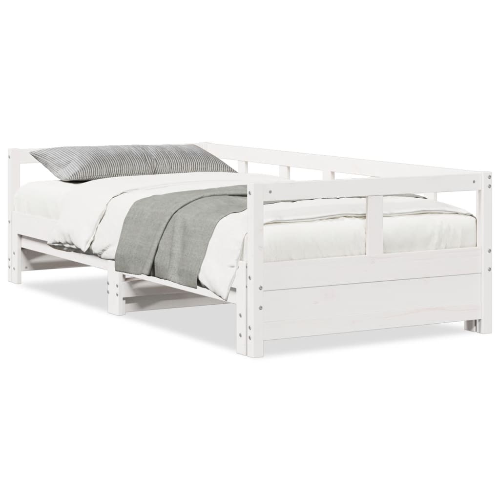 Lit de repos sans matelas blanc 80x200 cm en pin massif