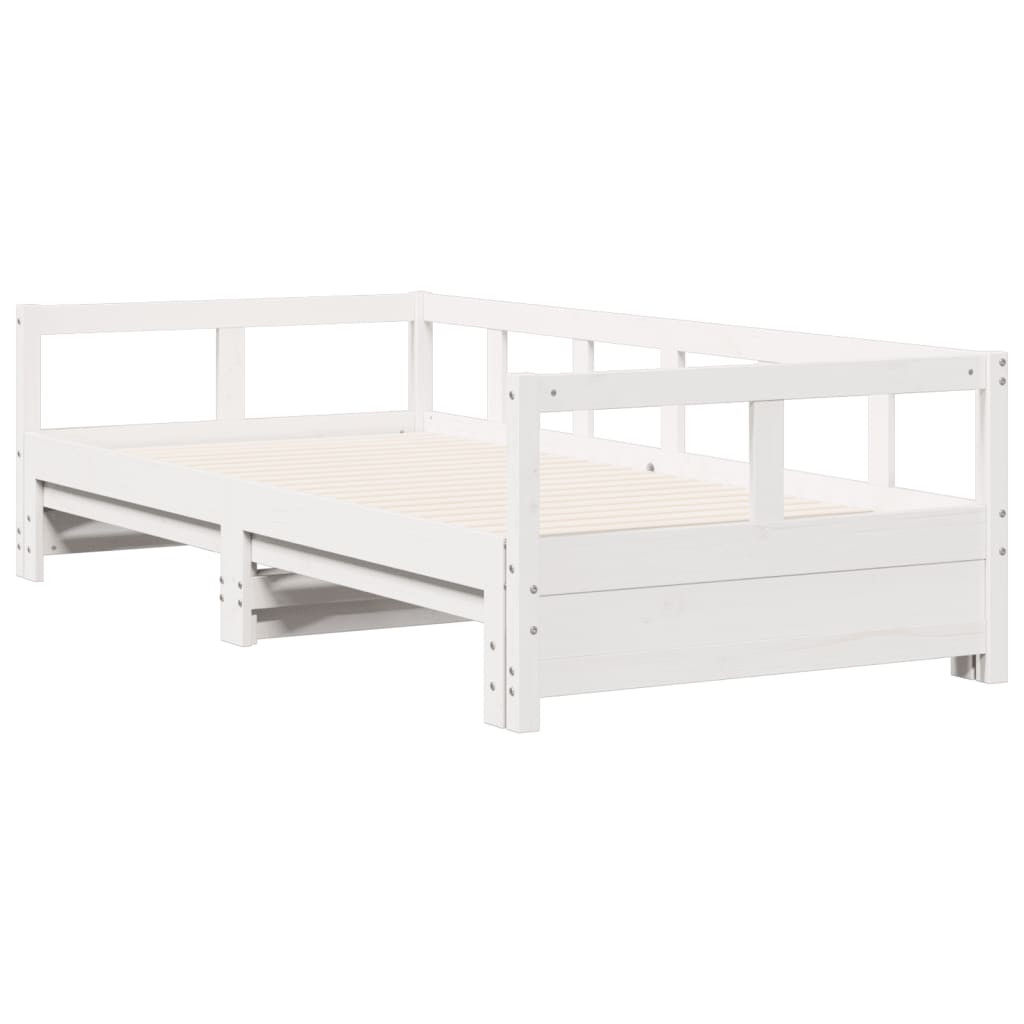 Lit de repos sans matelas blanc 80x200 cm en pin massif