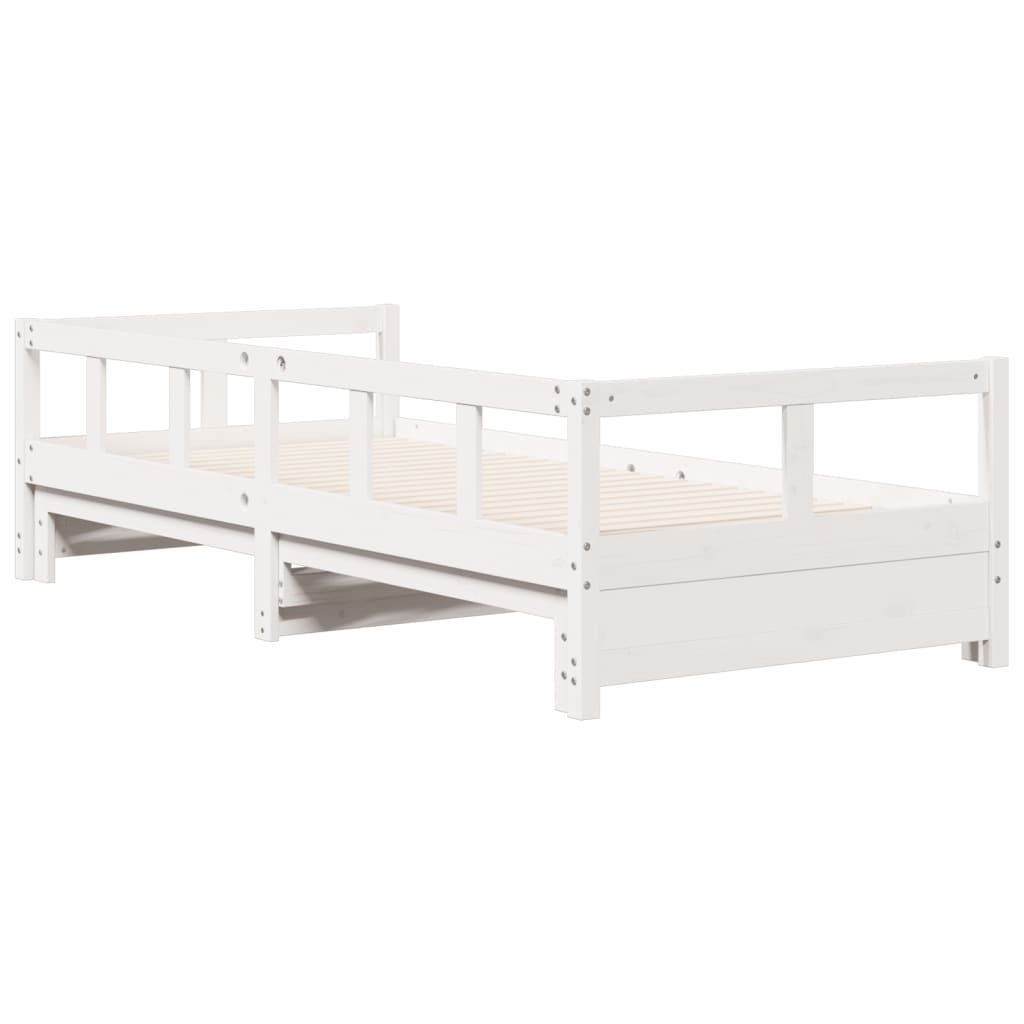 Lit de repos sans matelas blanc 80x200 cm en pin massif