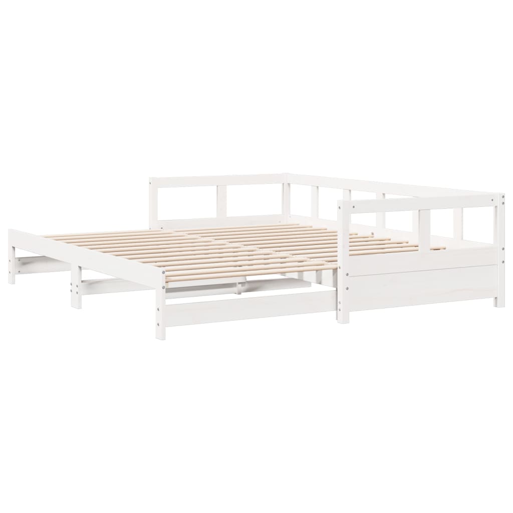 Lit de repos sans matelas blanc 80x200 cm en pin massif