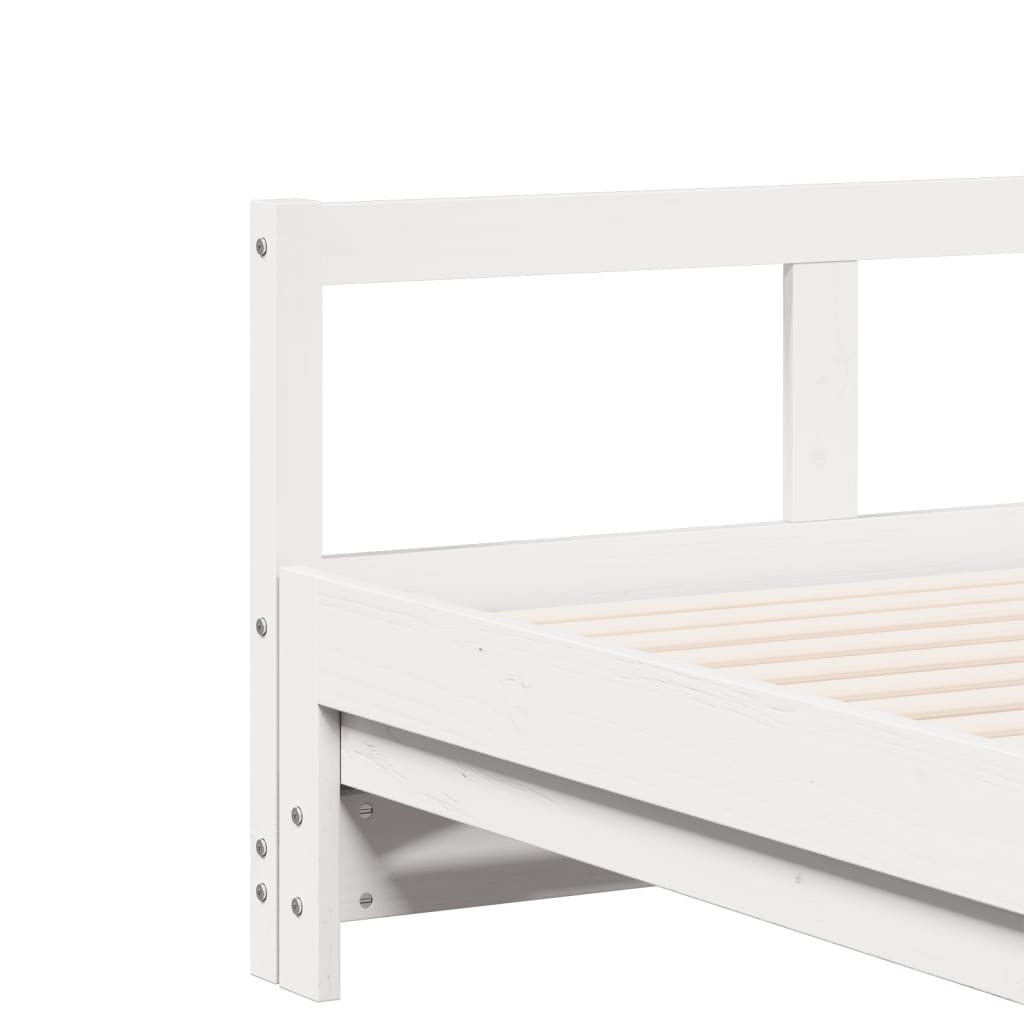 Lit de repos sans matelas blanc 80x200 cm en pin massif