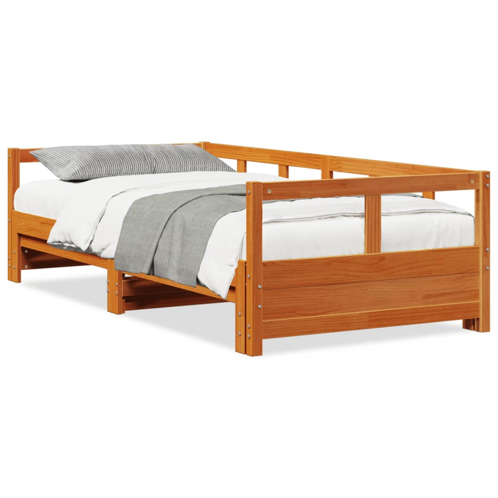 Lit de repos sans matelas ciré marron 80x200 cm bois de pin massif