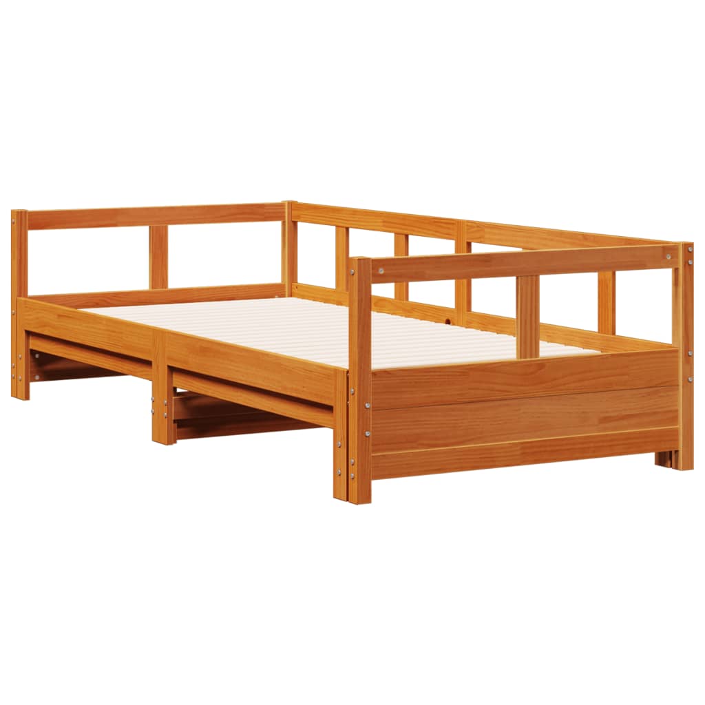 Lit de repos sans matelas ciré marron 80x200 cm bois de pin massif