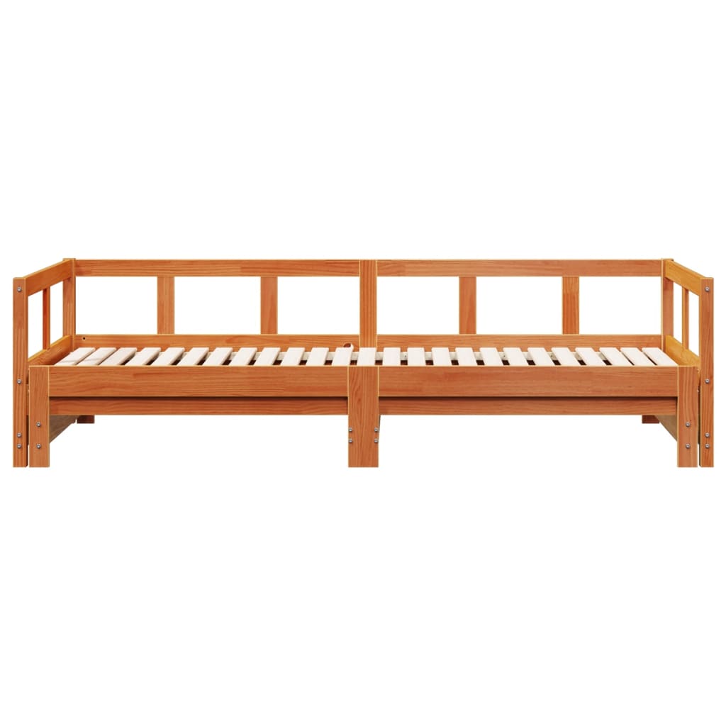 Lit de repos sans matelas ciré marron 80x200 cm bois de pin massif