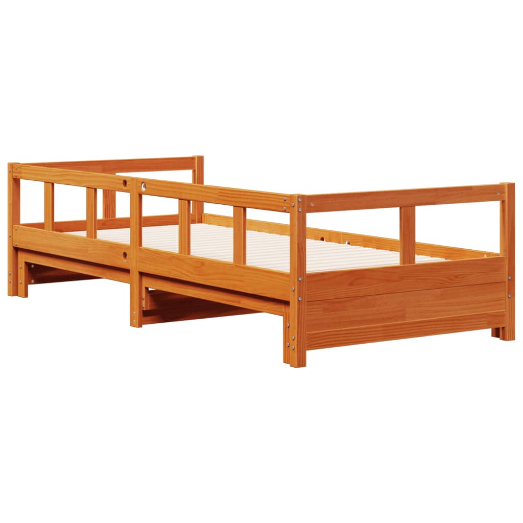 Lit de repos sans matelas ciré marron 80x200 cm bois de pin massif