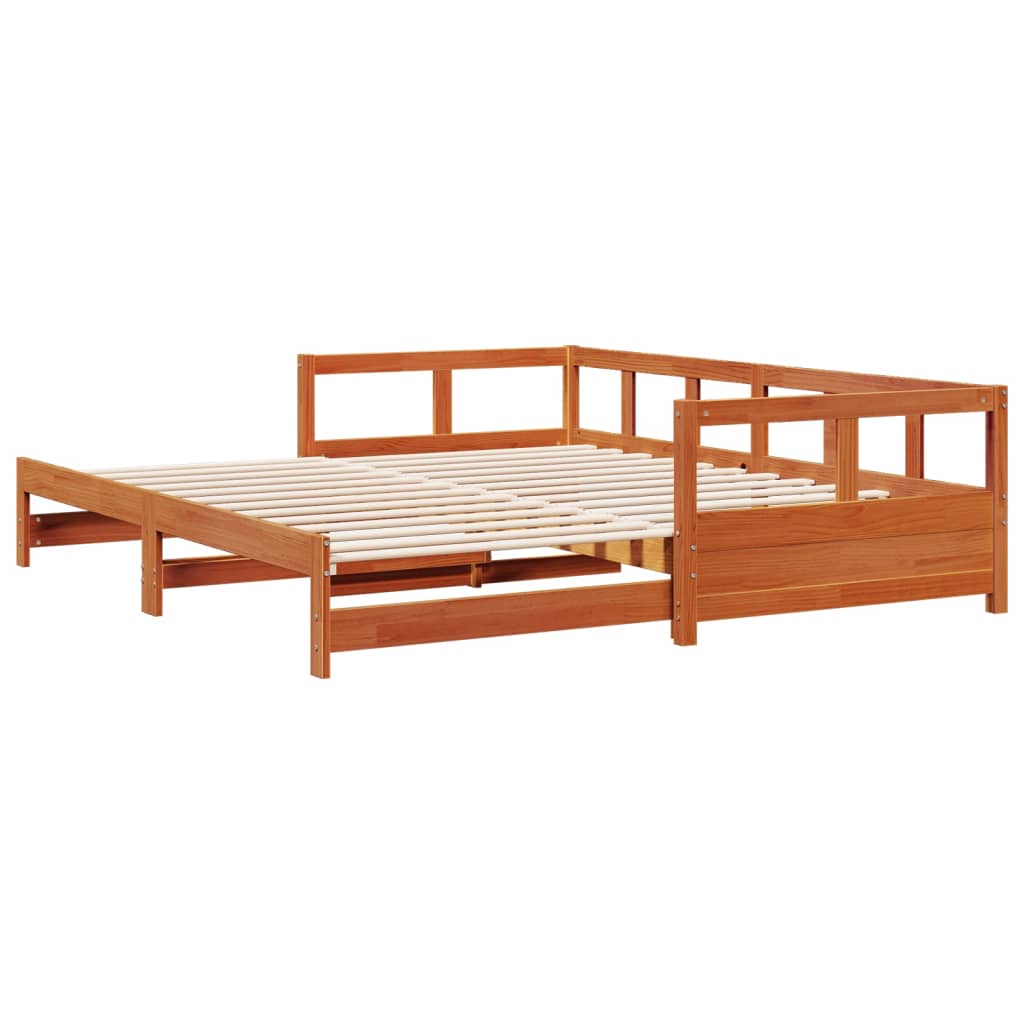 Lit de repos sans matelas ciré marron 80x200 cm bois de pin massif