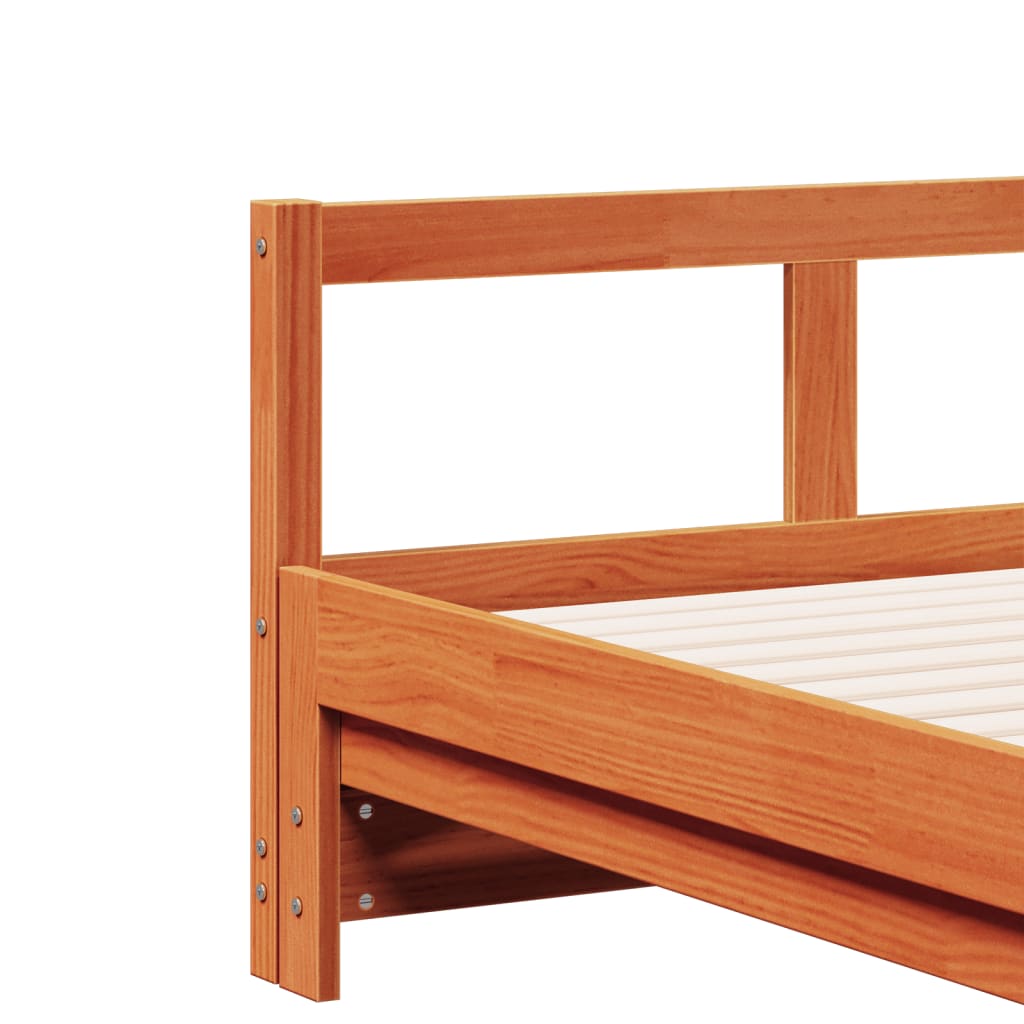 Lit de repos sans matelas ciré marron 80x200 cm bois de pin massif