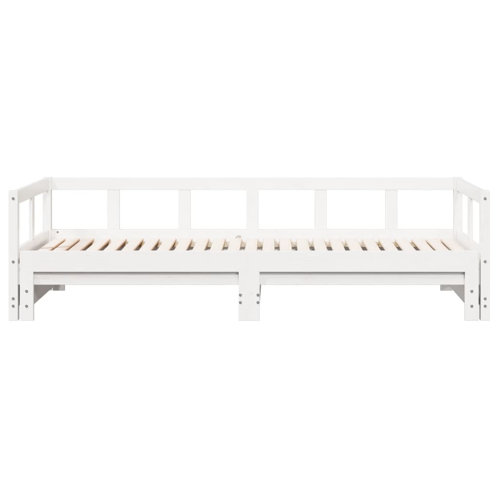 Lit de repos sans matelas blanc 90x200 cm en bois de pin massif