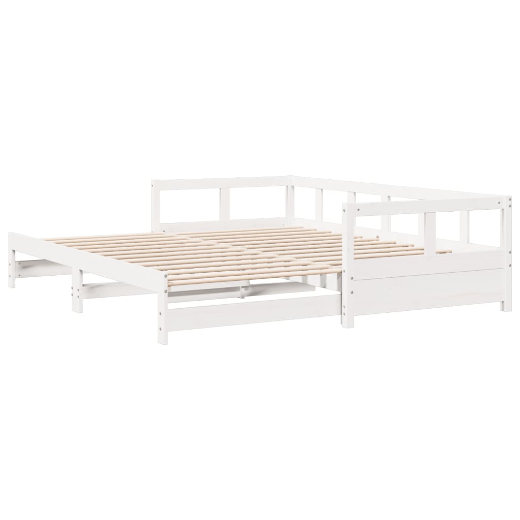 Lit de repos sans matelas blanc 90x200 cm en bois de pin massif