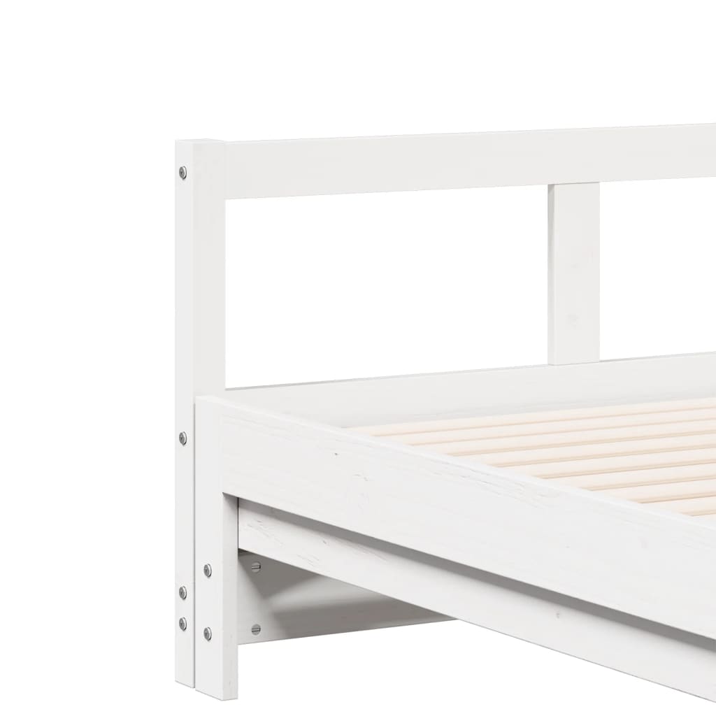 Lit de repos sans matelas blanc 90x200 cm en bois de pin massif