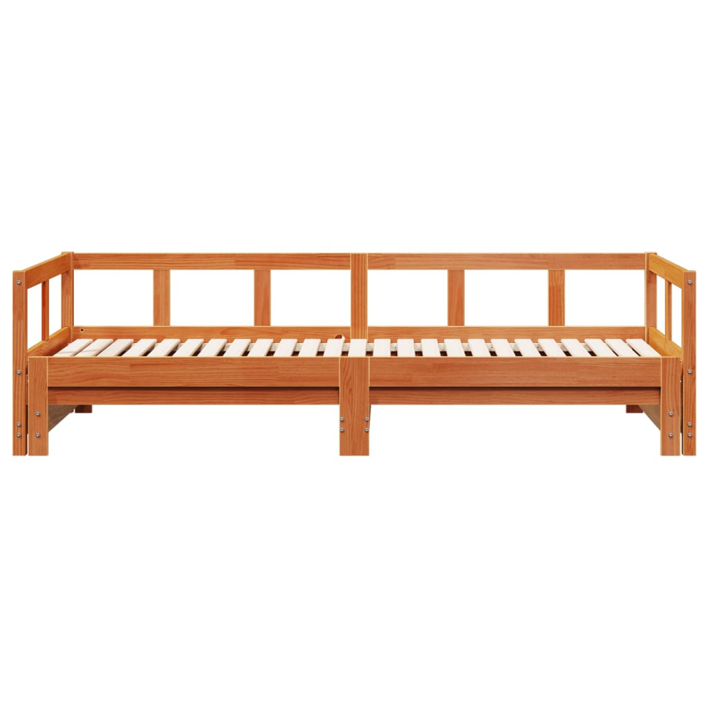 Lit de repos sans matelas ciré marron 90x190 cm bois de pin massif