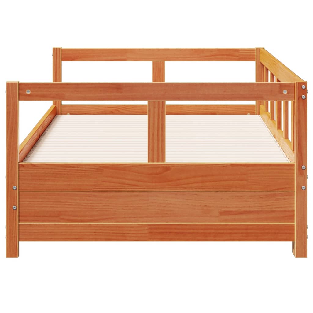 Lit de repos sans matelas ciré marron 90x190 cm bois de pin massif