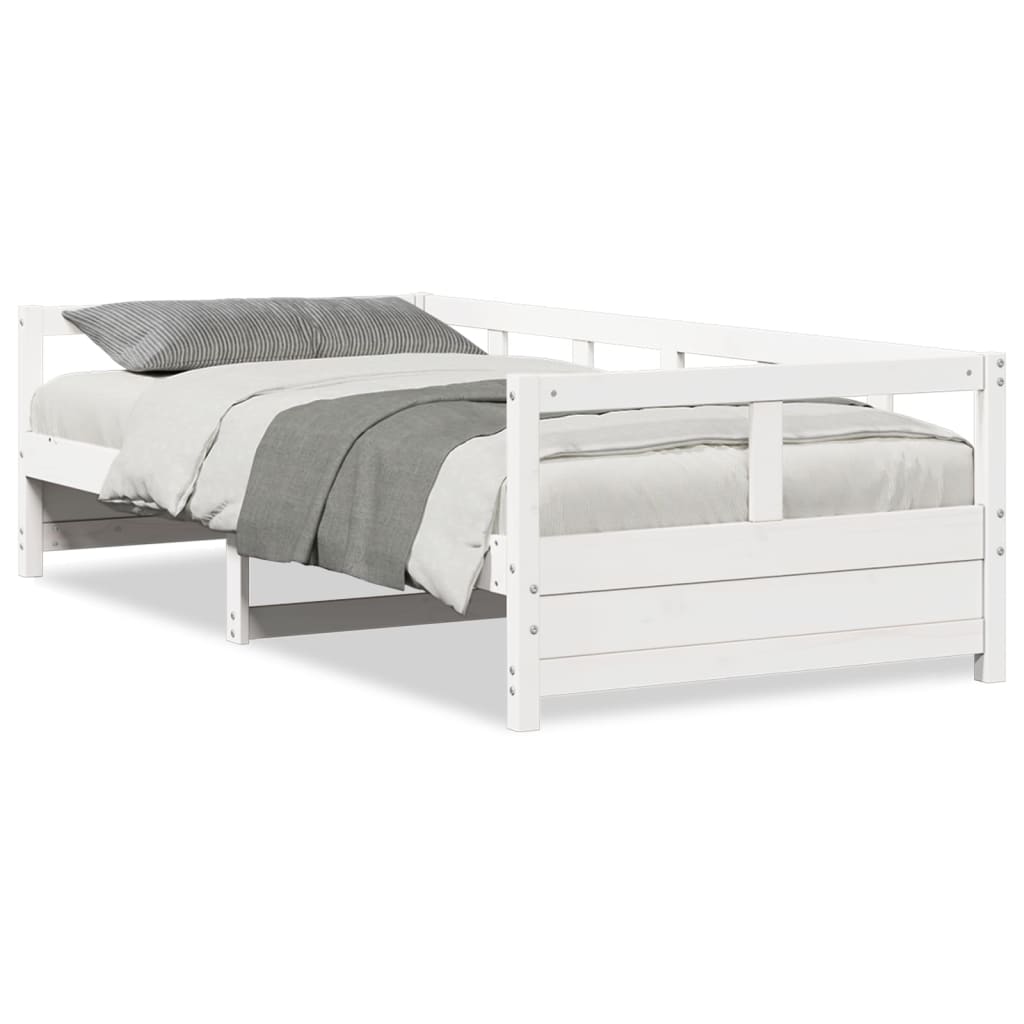 Lit de repos sans matelas blanc 80x200 cm en pin massif