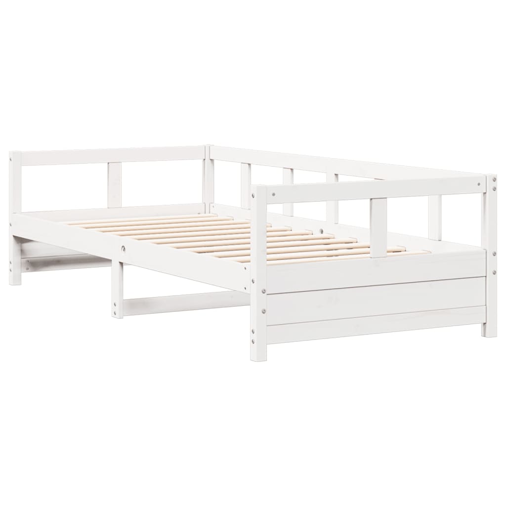 Lit de repos sans matelas blanc 80x200 cm en pin massif