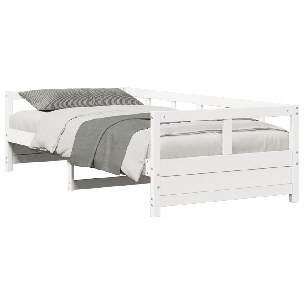 Lit de repos sans matelas blanc 80x200 cm en pin massif