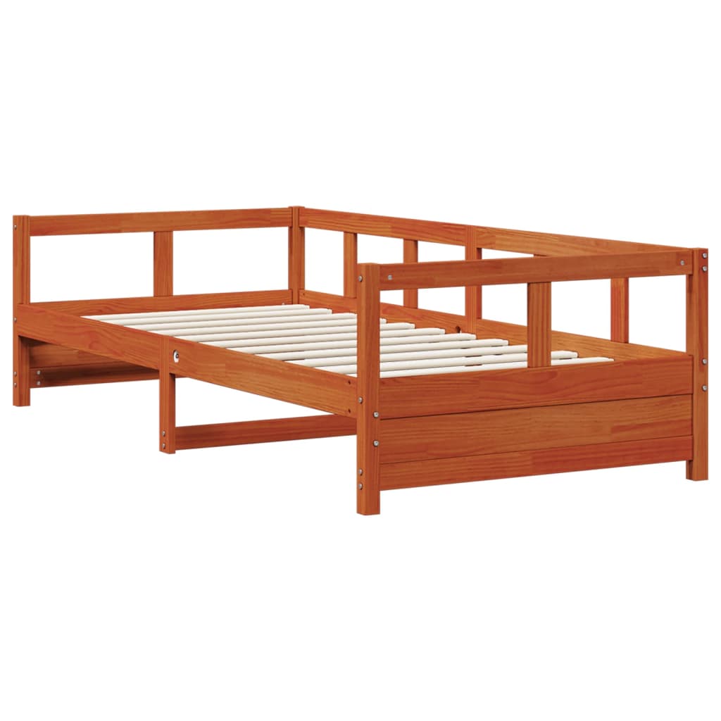 Lit de repos sans matelas ciré marron 80x200 cm bois de pin massif