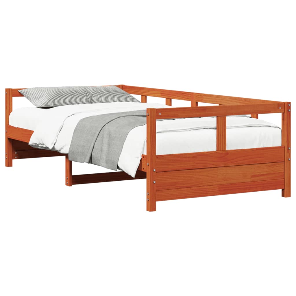 Lit de repos sans matelas ciré marron 80x200 cm bois de pin massif