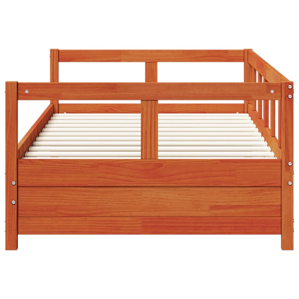 Lit de repos sans matelas ciré marron 80x200 cm bois de pin massif