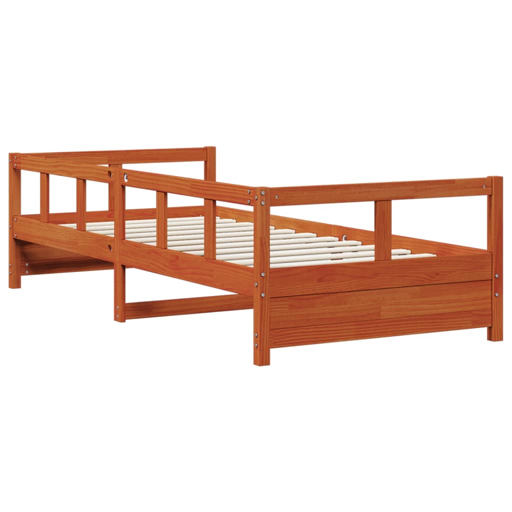 Lit de repos sans matelas ciré marron 80x200 cm bois de pin massif