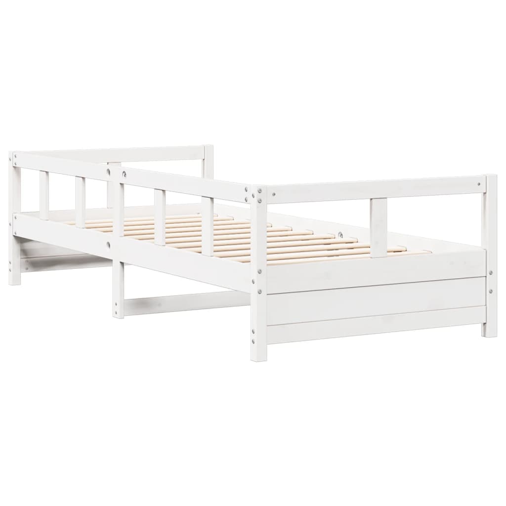 Lit de repos sans matelas blanc 90x200 cm en bois de pin massif