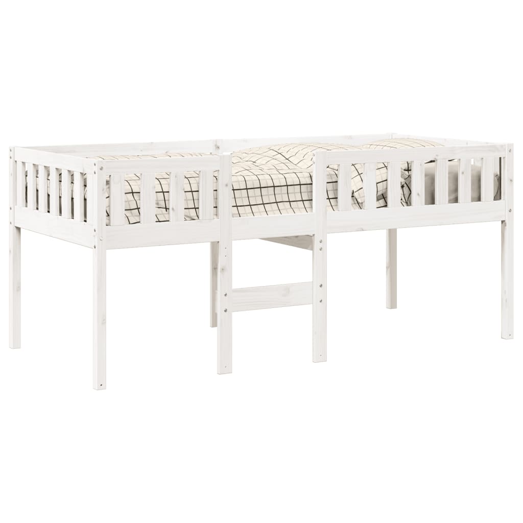 Lit enfant sans matelas blanc 80x200 cm bois de pin massif