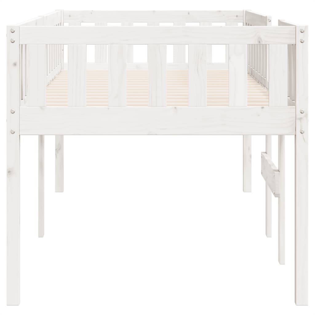 Lit enfant sans matelas blanc 80x200 cm bois de pin massif