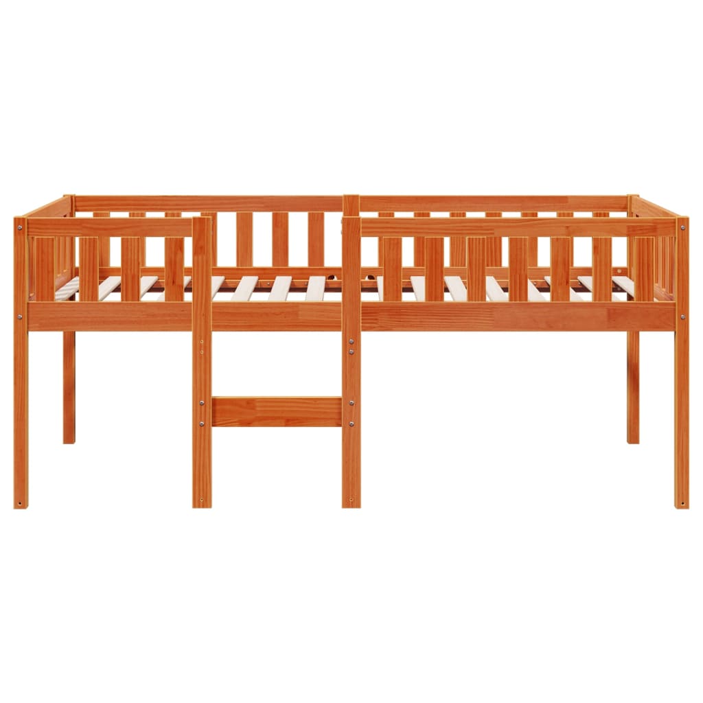 Lit enfant sans matelas ciré marron 80x200 cm bois de pin massif