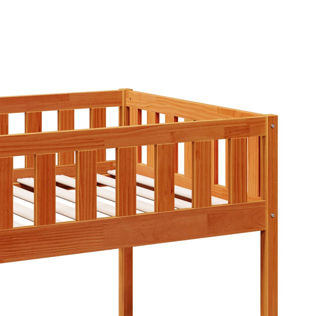 Lit enfant sans matelas ciré marron 80x200 cm bois de pin massif