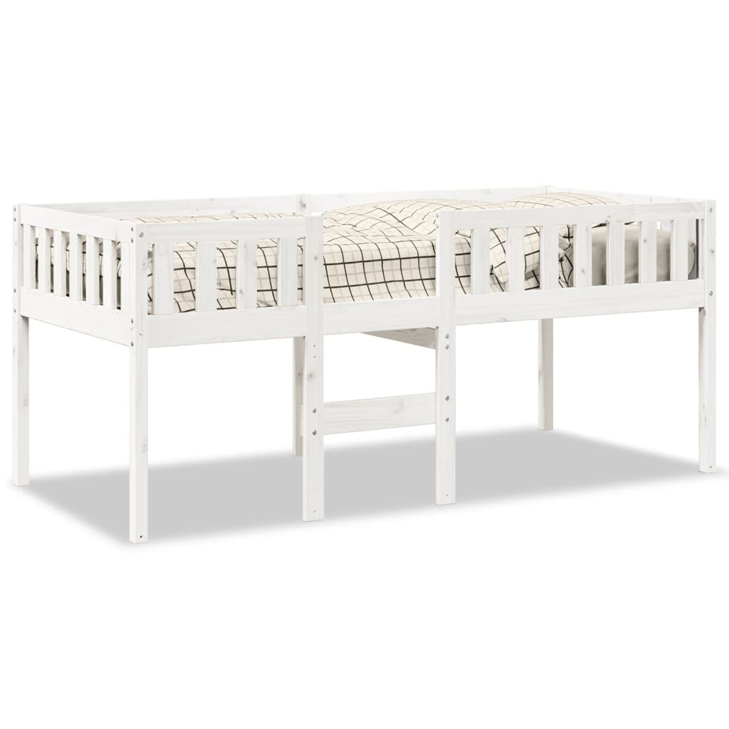 Lit enfant sans matelas blanc 90x200 cm bois de pin massif