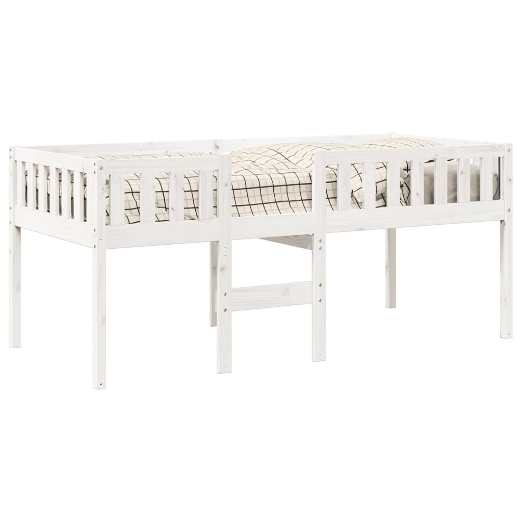 Lit enfant sans matelas blanc 90x200 cm bois de pin massif