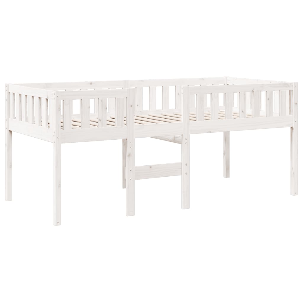 Lit enfant sans matelas blanc 90x190 cm bois de pin massif