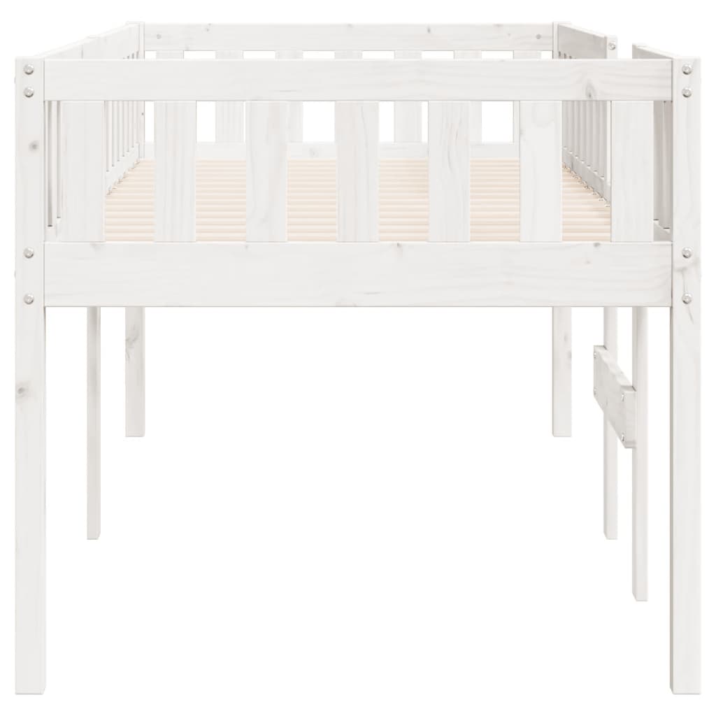 Lit enfant sans matelas blanc 90x190 cm bois de pin massif