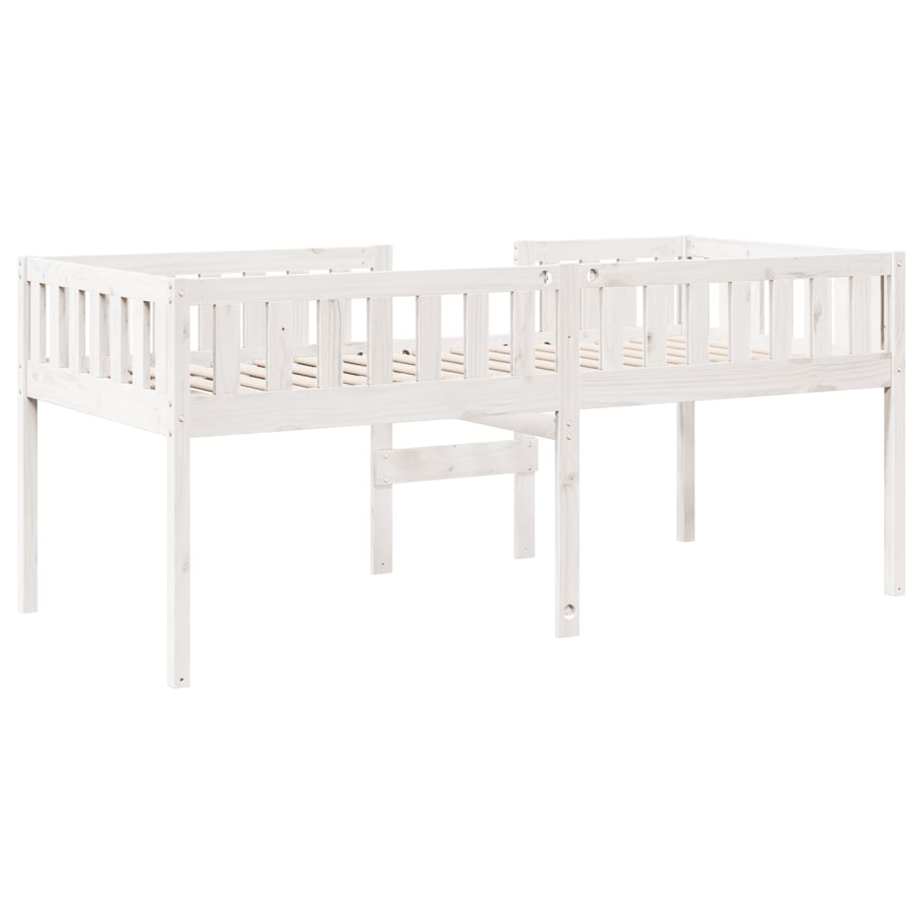 Lit enfant sans matelas blanc 90x190 cm bois de pin massif