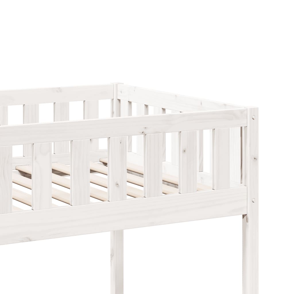 Lit enfant sans matelas blanc 90x190 cm bois de pin massif