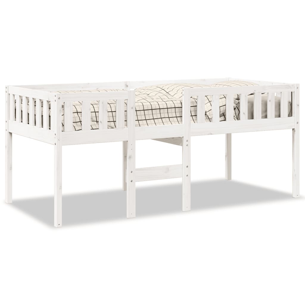 Lit enfant sans matelas blanc 75x190 cm bois de pin massif