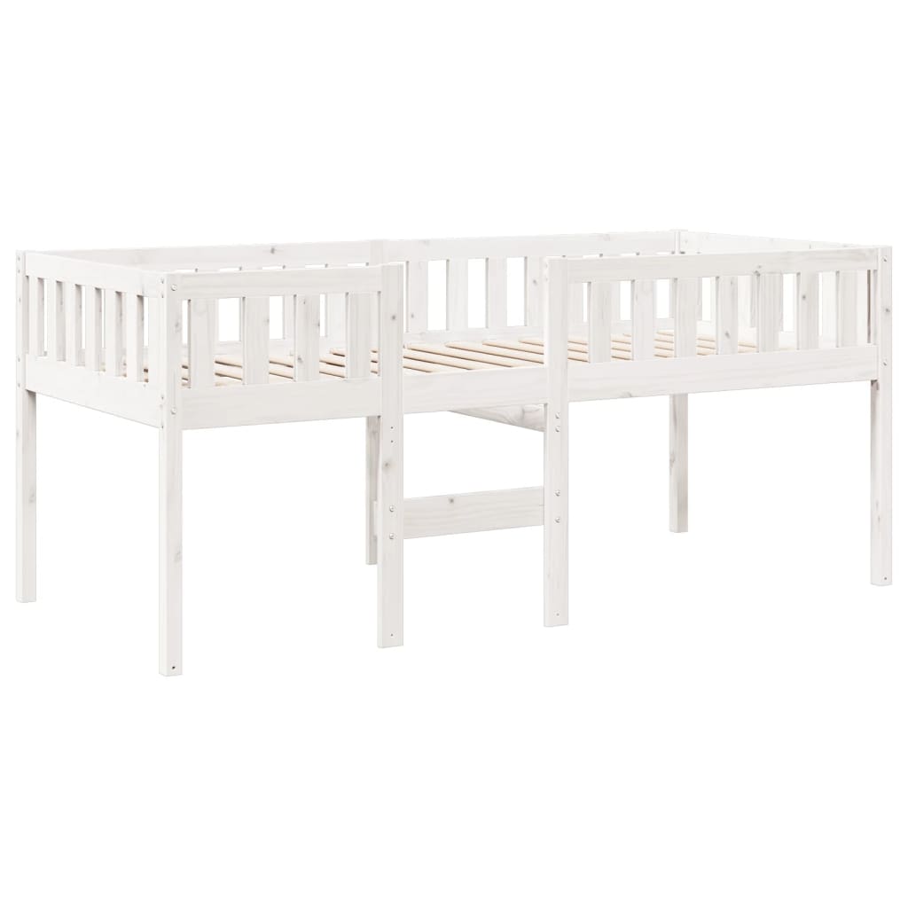 Lit enfant sans matelas blanc 75x190 cm bois de pin massif