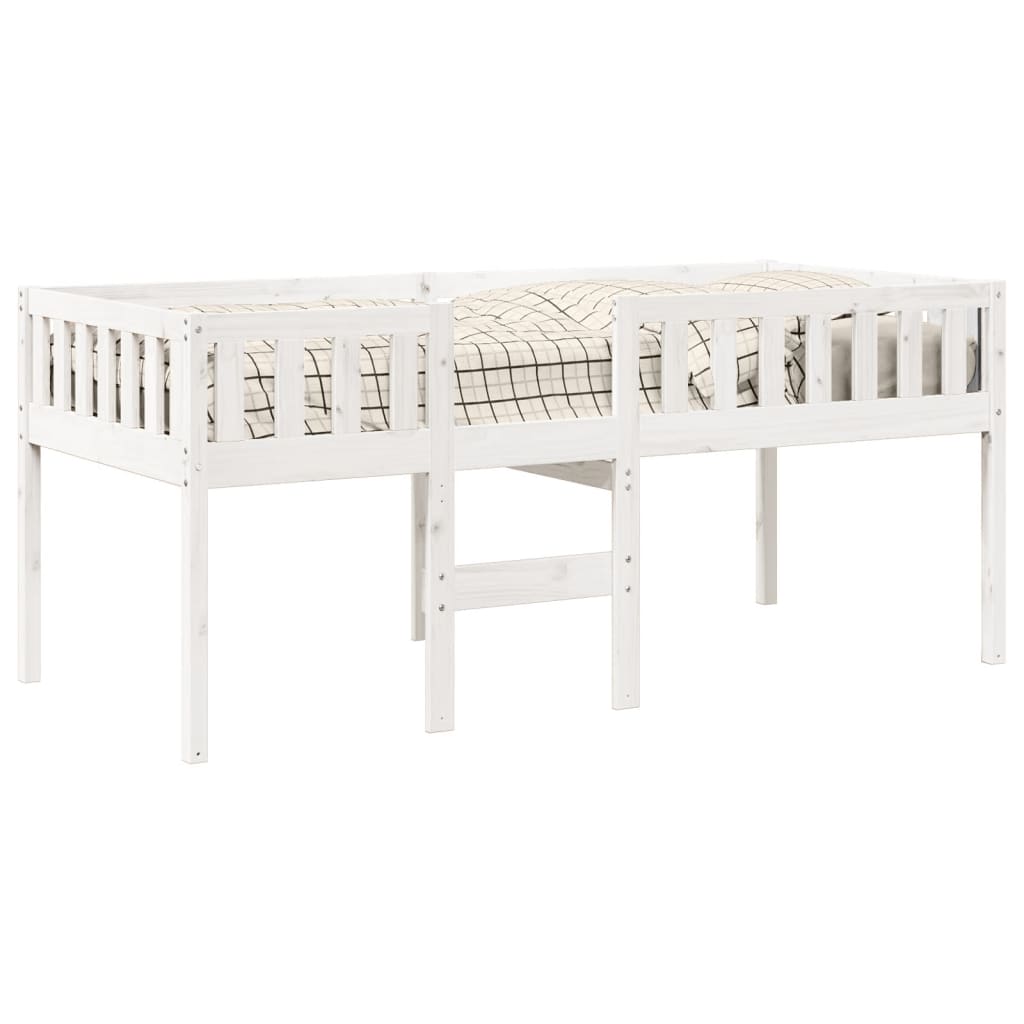 Lit enfant sans matelas blanc 75x190 cm bois de pin massif