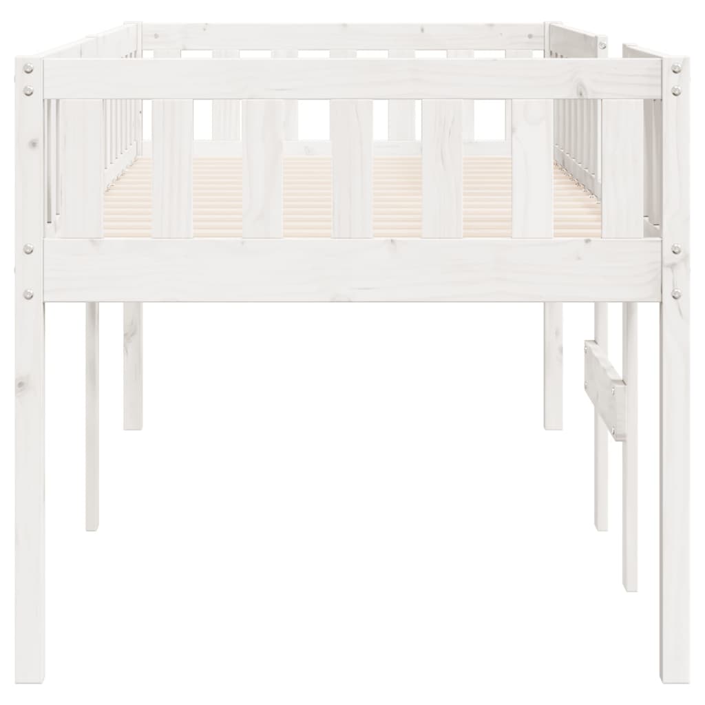 Lit enfant sans matelas blanc 75x190 cm bois de pin massif