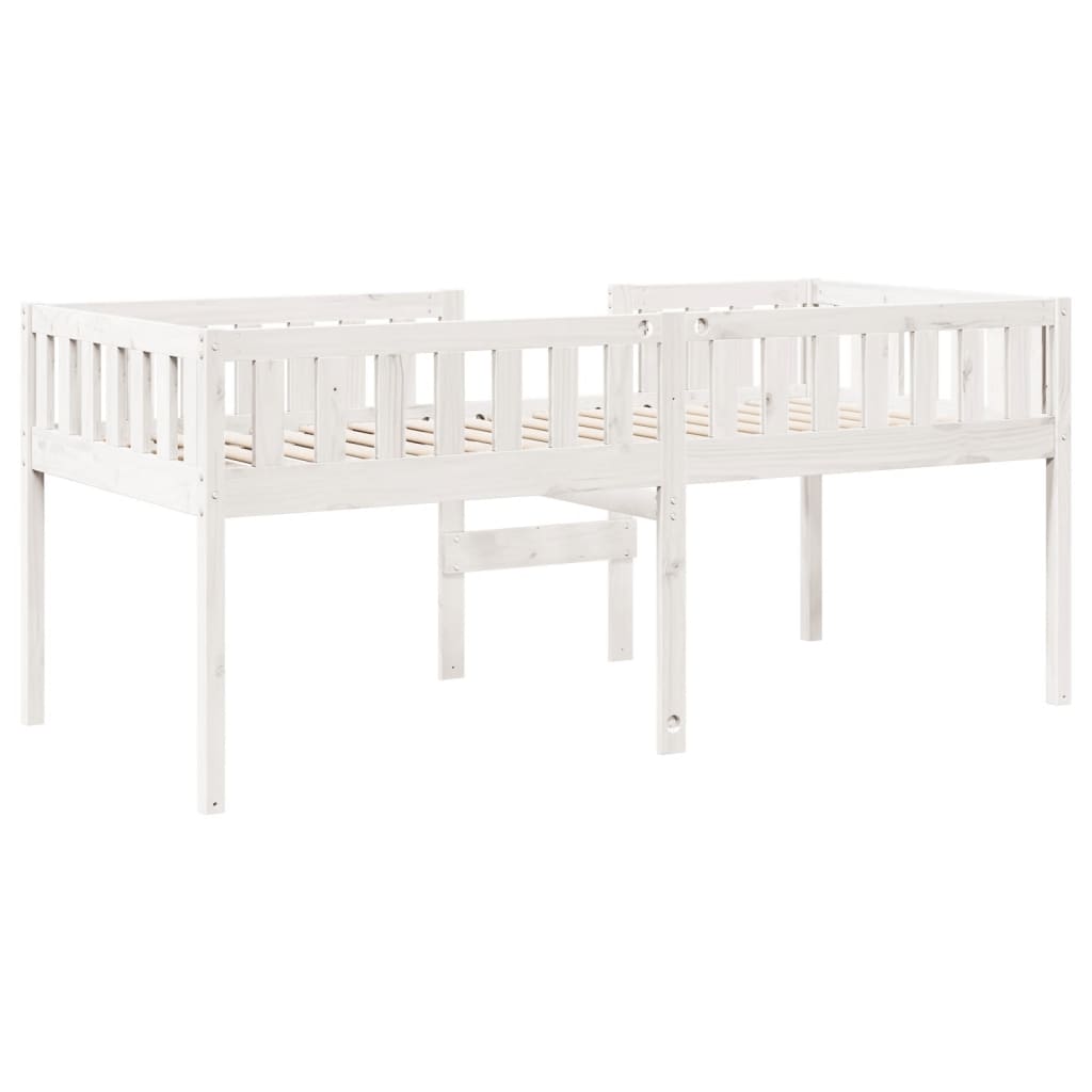 Lit enfant sans matelas blanc 75x190 cm bois de pin massif